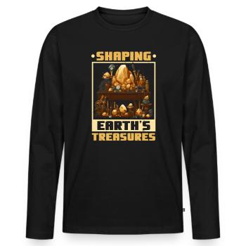 Lapidaire artiste pierres précieuses Pierre de collecte Pierre - T-shirt manches longues Premium bio Homme - noir - Devant - Nico (187cm)