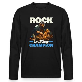 Lapidaire artiste pierres précieuses Pierre de collecte Pierre - T-shirt manches longues Premium bio Homme - noir - Devant - Nico (187cm)