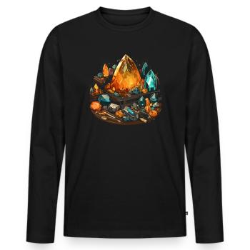 Lapidaire artiste pierres précieuses Pierre de collecte Pierre - T-shirt manches longues Premium bio Homme - noir - Devant - Nico (187cm)