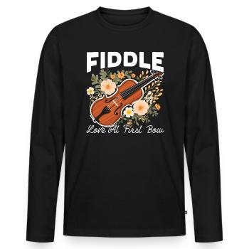 Fiddle Player Violinist Instrument Musician - Men's Premium Organic Long Sleeve Shirt - black - Front - Nico (187cm)