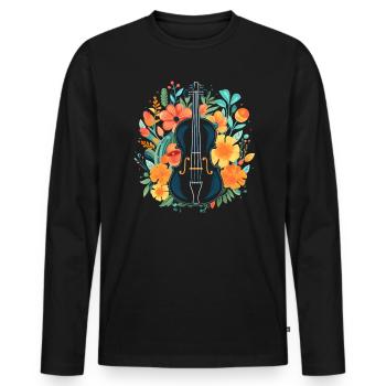 Fiddle Player Violinist Instrument Musician - Men's Premium Organic Long Sleeve Shirt - black - Front - Nico (187cm)