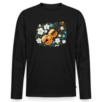 Fiddle Player Violinist Instrument Musician - Men's Premium Organic Long Sleeve Shirt - black - Front - Nico (187cm)