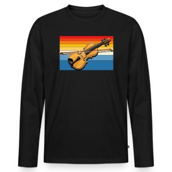 Fiddle Player Violinist Instrument Musician - Men's Premium Organic Long Sleeve Shirt - black - Front - Nico (187cm)