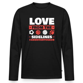 Assistant Coach Sport Trainer Team Coaching - Men's Premium Organic Long Sleeve Shirt - black - Front - Nico (187cm)