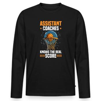 Assistant Coach Sport Trainer Team Coaching - Männer Premium Bio Langarmshirt - Schwarz - Vorne - Nico (187cm)
