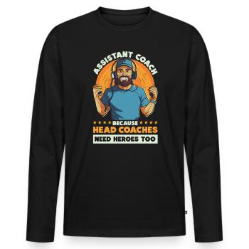 Assistant Coach Sport Trainer Team Coaching - Männer Premium Bio Langarmshirt - Schwarz - Vorne - Nico (187cm)