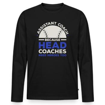 Assistant Coach Sport Trainer Team Coaching - Men's Premium Organic Long Sleeve Shirt - black - Front - Nico (187cm)