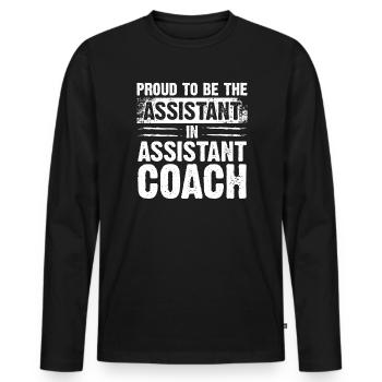 Assistant Coach Sport Trainer Team Coaching - Men's Premium Organic Long Sleeve Shirt - black - Front - Nico (187cm)