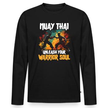 Muay Thaï Boxe Arts Martiaux Artiste Martial MMA - T-shirt manches longues Premium bio Homme - noir - Devant - Nico (187cm)