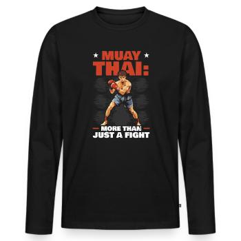 Muay Thai Boxing Martial Arts Martial Artist MMA - Men's Premium Organic Long Sleeve Shirt - black - Front - Nico (187cm)
