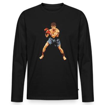 Muay Thaï Boxe Arts Martiaux Artiste Martial MMA - T-shirt manches longues Premium bio Homme - noir - Devant - Nico (187cm)