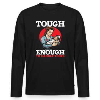 Examinierte Krankenschwester Medizinische Medizin Neugeborene Krankenschwester - Männer Premium Bio Langarmshirt - Schwarz - Vorne - Nico (187cm)