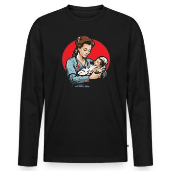 Infirmière autorisée Médecine médicale Infirmière néonatale - T-shirt manches longues Premium bio Homme - noir - Devant - Nico (187cm)