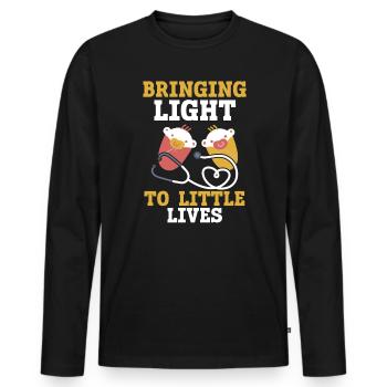 Examinierte Krankenschwester Medizinische Medizin Neugeborene Krankenschwester - Männer Premium Bio Langarmshirt - Schwarz - Vorne - Nico (187cm)