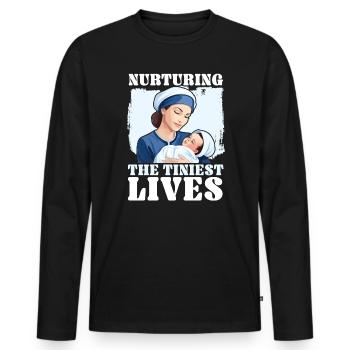 Registered Nurse Medical Medicine Neonatal Nurse - Men's Premium Organic Long Sleeve Shirt - black - Front - Nico (187cm)
