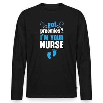 Registered Nurse Medical Medicine Neonatal Nurse - Men's Premium Organic Long Sleeve Shirt - black - Front - Nico (187cm)