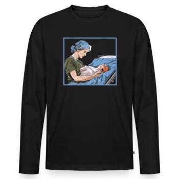 Infirmière autorisée Médecine médicale Infirmière néonatale - T-shirt manches longues Premium bio Homme - noir - Devant - Nico (187cm)
