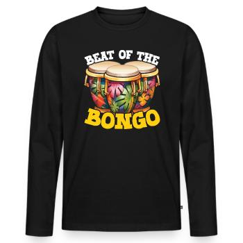 Bongospieler Musikinstrument Musiker - Männer Premium Bio Langarmshirt - Schwarz - Vorne - Nico (187cm)