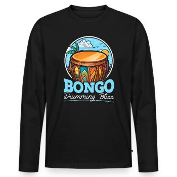 Bongospieler Musikinstrument Musiker - Männer Premium Bio Langarmshirt - Schwarz - Vorne - Nico (187cm)