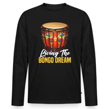 Bongospieler Musikinstrument Musiker - Männer Premium Bio Langarmshirt - Schwarz - Vorne - Nico (187cm)