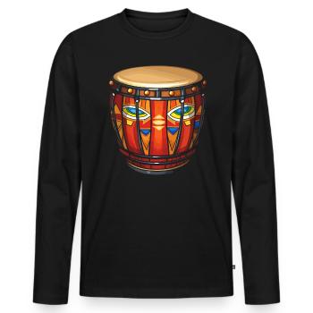 Bongospieler Musikinstrument Musiker - Männer Premium Bio Langarmshirt - Schwarz - Vorne - Nico (187cm)