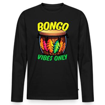 Bongospieler Musikinstrument Musiker - Männer Premium Bio Langarmshirt - Schwarz - Vorne - Nico (187cm)