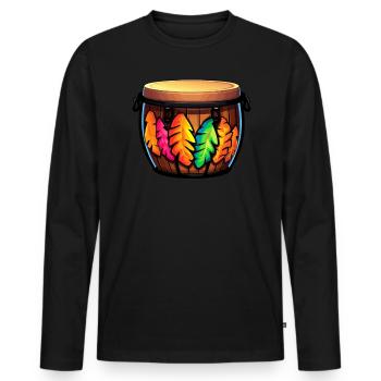 Bongospieler, Musikinstrumentenmusiker - Männer Premium Bio Langarmshirt - Schwarz - Vorne - Nico (187cm)