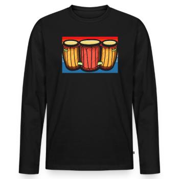 Bongospieler, Musikinstrumentenmusiker - Männer Premium Bio Langarmshirt - Schwarz - Vorne - Nico (187cm)