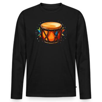 Bongospieler, Musikinstrumentenmusiker - Männer Premium Bio Langarmshirt - Schwarz - Vorne - Nico (187cm)