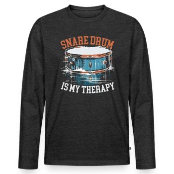 Snare Drum Musical Instrument Musician Drummer - Men's Premium Organic Long Sleeve Shirt - heather anthracite - Front - Nico (187cm)