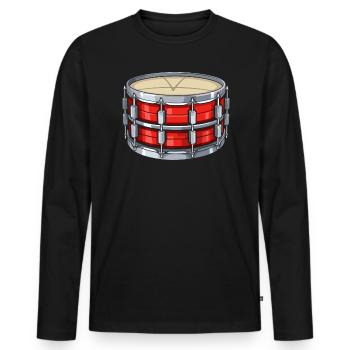 Snare Drum Musical Instrument Musician Drummer - Men's Premium Organic Long Sleeve Shirt - black - Front - Nico (187cm)