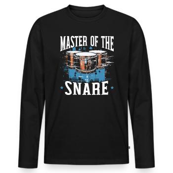 Snare Drum Musical Instrument Musician Drummer - Men's Premium Organic Long Sleeve Shirt - black - Front - Nico (187cm)