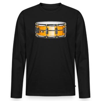 Snare Drum Musikinstrument Musiker Schlagzeuger - Männer Premium Bio Langarmshirt - Schwarz - Vorne - Nico (187cm)