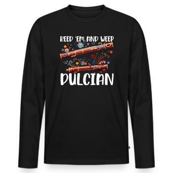 Dulcian Player Musical Instrument Musician - Men's Premium Organic Long Sleeve Shirt - black - Front - Nico (187cm)