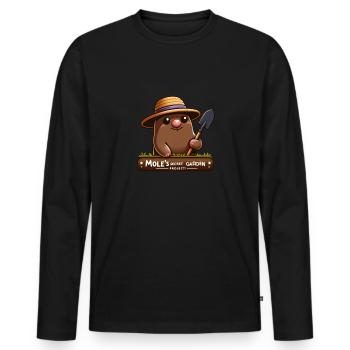 Garten Comic-Stil - Maulwurf Abenteuer - Männer Premium Bio Langarmshirt - Schwarz - Vorne - Nico (187cm)