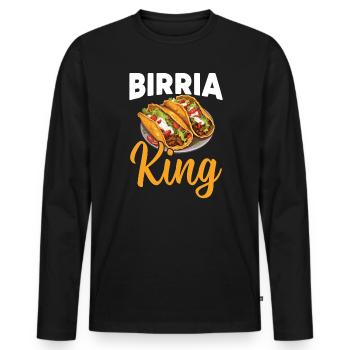 Birria Tacos Mexican Food Mexico Cuisine Foodie - Men's Premium Organic Long Sleeve Shirt - black - Front - Nico (187cm)