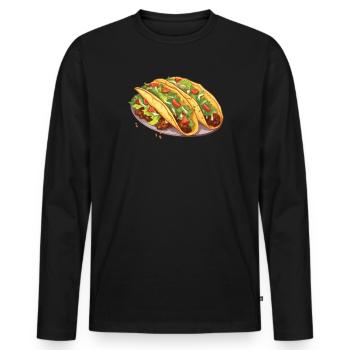 Birria Tacos Mexican Food Mexico Cuisine Foodie - Men's Premium Organic Long Sleeve Shirt - black - Front - Nico (187cm)