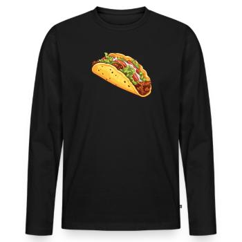 Birria Tacos Mexican Food Mexico Cuisine Foodie - Men's Premium Organic Long Sleeve Shirt - black - Front - Nico (187cm)