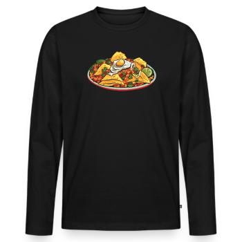 Chilaquiles Mexican Food Mexico Cuisine Foodie - Men's Premium Organic Long Sleeve Shirt - black - Front - Nico (187cm)