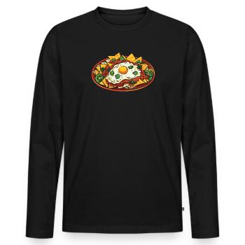 Chilaquiles Mexican Food Mexico Cuisine Foodie - Men's Premium Organic Long Sleeve Shirt - black - Front - Nico (187cm)