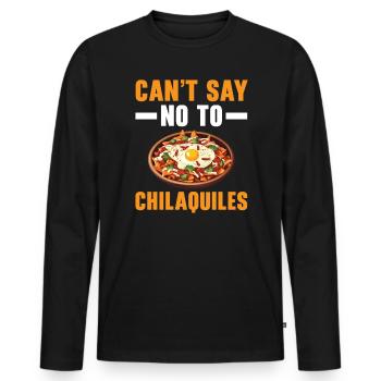 Chilaquiles Mexican Food Mexico Cuisine Foodie - Men's Premium Organic Long Sleeve Shirt - black - Front - Nico (187cm)