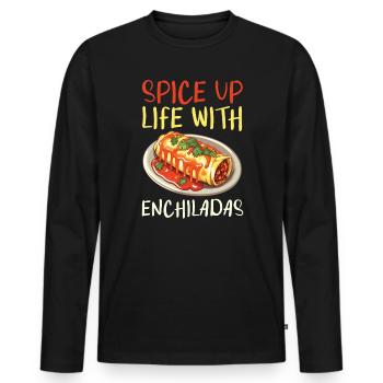 Enchilada Lover Mexican Food Mexico Cuisine Foodie - Men's Premium Organic Long Sleeve Shirt - black - Front - Nico (187cm)