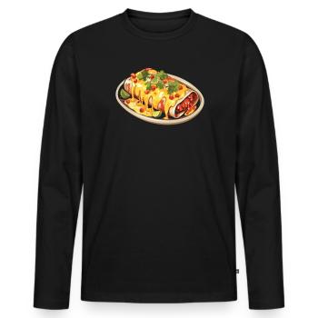 Enchilada Lover Mexican Food Mexico Cuisine Foodie - Men's Premium Organic Long Sleeve Shirt - black - Front - Nico (187cm)