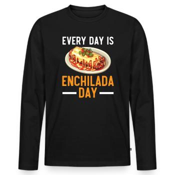 Enchilada Lover Mexican Food Mexico Cuisine Foodie - Men's Premium Organic Long Sleeve Shirt - black - Front - Nico (187cm)