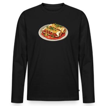 Enchilada Lover Mexican Food Mexico Cuisine Foodie - Men's Premium Organic Long Sleeve Shirt - black - Front - Nico (187cm)