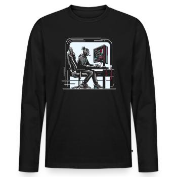 Speedrunning Joueur de jeux vidéo Gamer Gaming - T-shirt manches longues Premium bio Homme - noir - Devant - Nico (187cm)