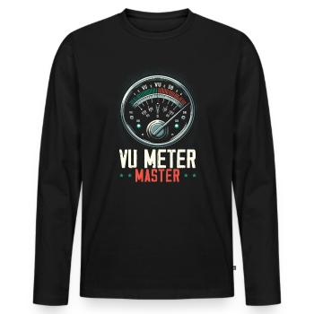 VU Meter Audiopile Analoge Musik Toningenieur - Männer Premium Bio Langarmshirt - Schwarz - Vorne - Nico (187cm)