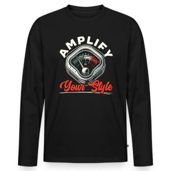 VU Meter Audiopile Analoge Musik Toningenieur - Männer Premium Bio Langarmshirt - Schwarz - Vorne - Nico (187cm)