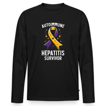 Autoimmun-Hepatitis-Bewusstsein Welt-Hepatitis-Tag - Männer Premium Bio Langarmshirt - Schwarz - Vorne - Nico (187cm)