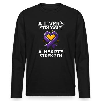 Autoimmun-Hepatitis-Bewusstsein Welt-Hepatitis-Tag - Männer Premium Bio Langarmshirt - Schwarz - Vorne - Nico (187cm)